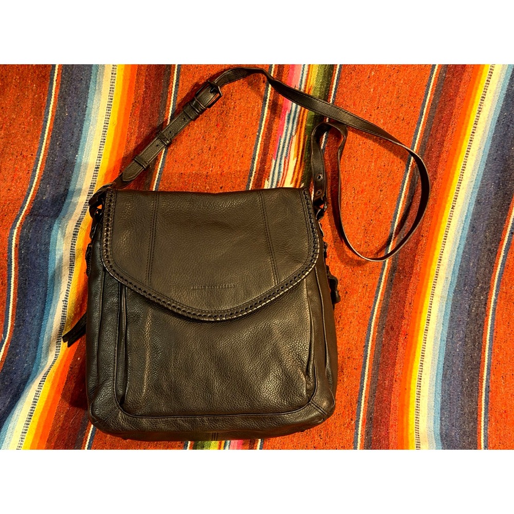 Aimee Kestenberg All For Love Shoulder Bag Crossbody Purse Black Leather Love